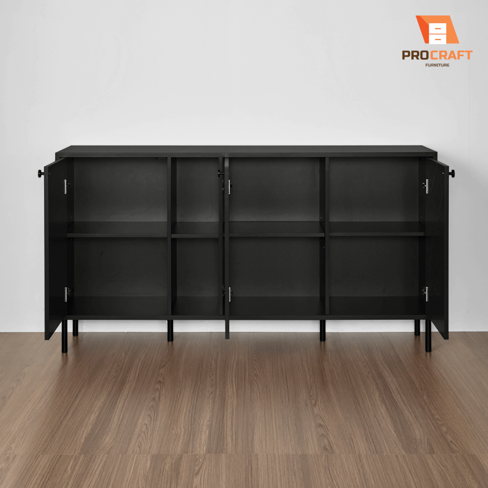ตู้เก็บของ PROCRAFT รุ่น KAIN โมเดล C10 ขนาด 160*40*85 CM สีดำและลายหินดำ