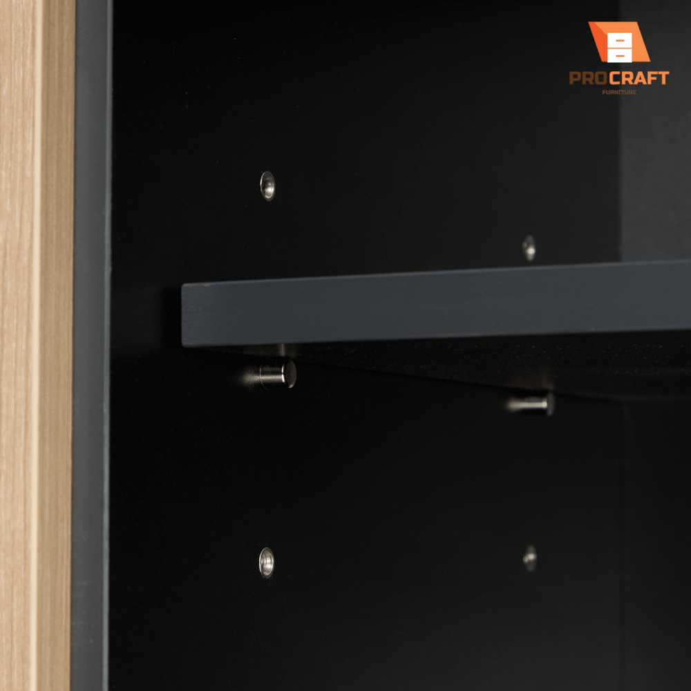 ตู้เก็บของ PROCRAFT รุ่น MASON โมเดล CO6 ขนาด 120*40*50 CM สีดำและลายไม้