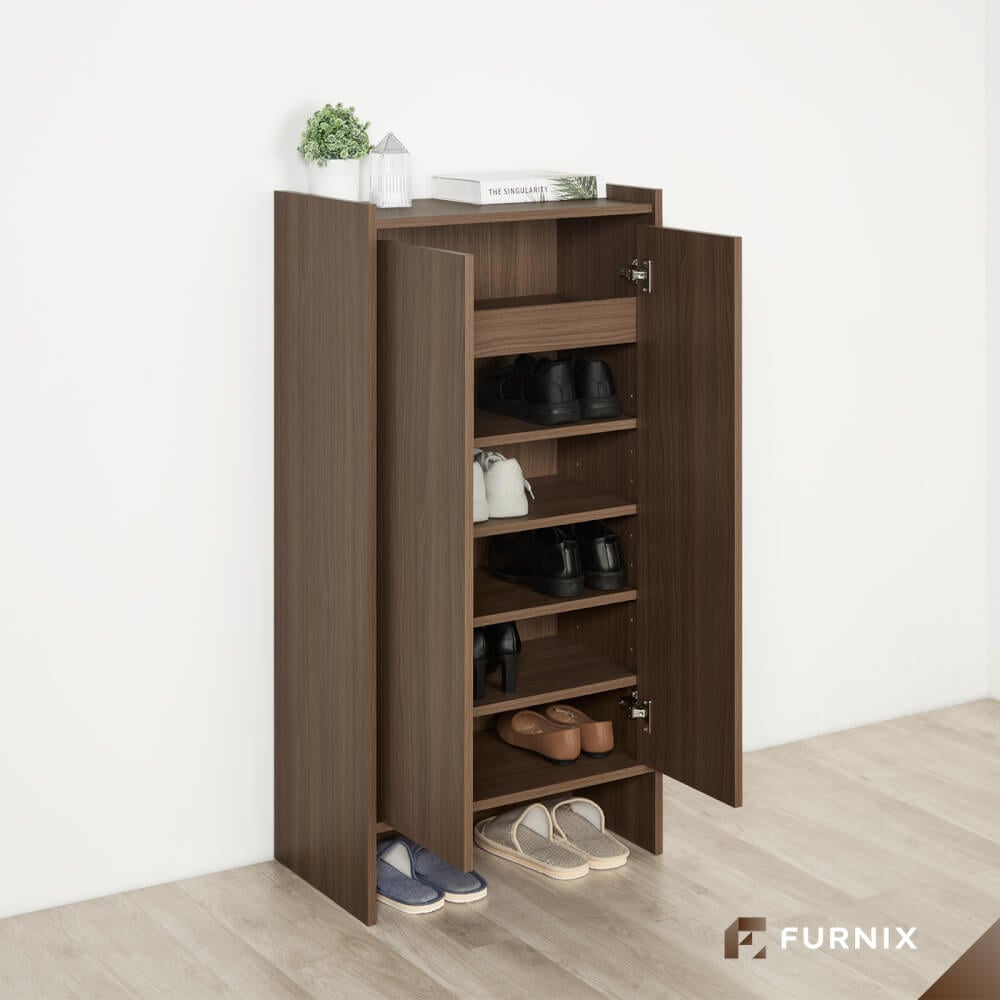 ตู้รองเท้า FURNIX รุ่น HINOKI ขนาด 60*35*120 CM สี DARK OAK_4