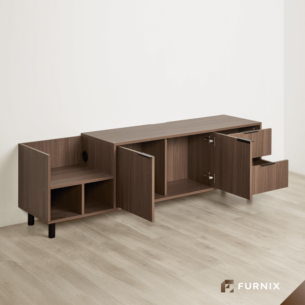 ตู้วางทีวี FURNIX รุ่น HINOKI ขนาด 163*40*50 CM สี DARK OAK_4