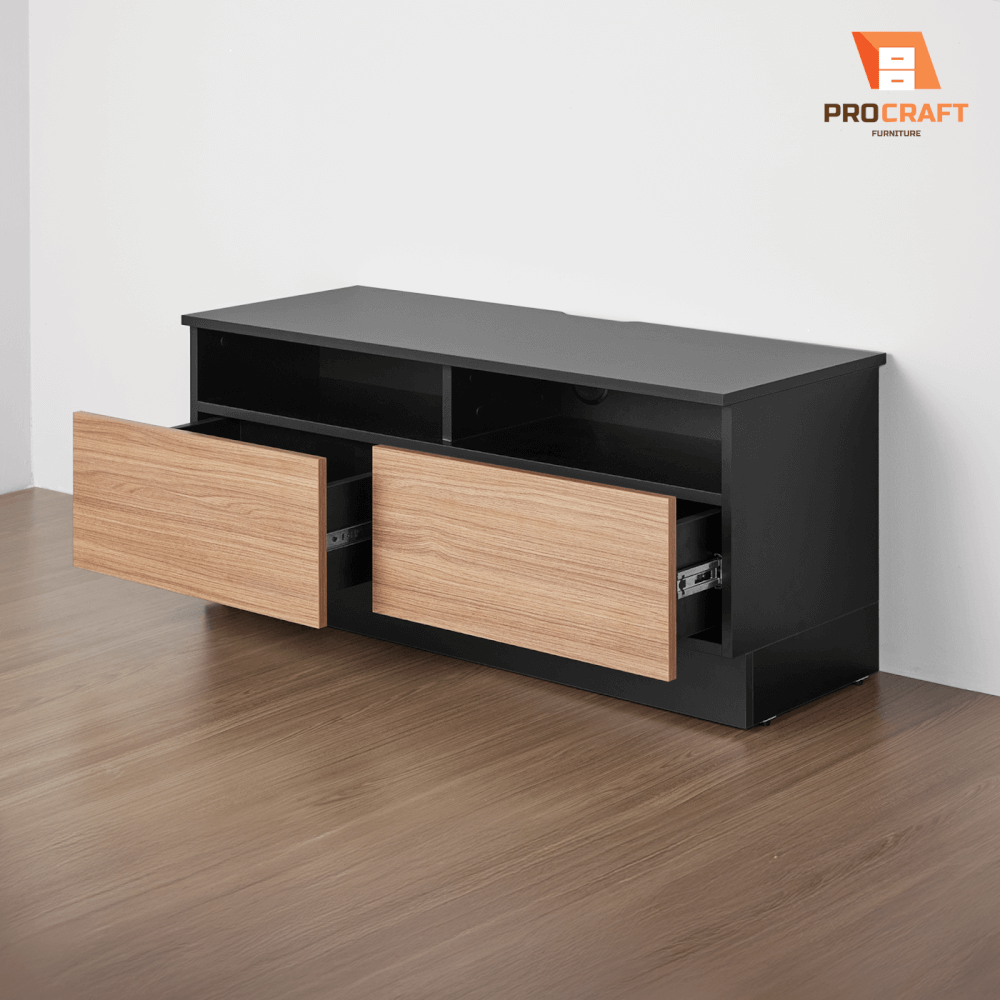 ตู้วางทีวี PROCRAFT รุ่น MASON โมเดล C09 ขนาด 100*40*45 CM สีดำและลายไม้