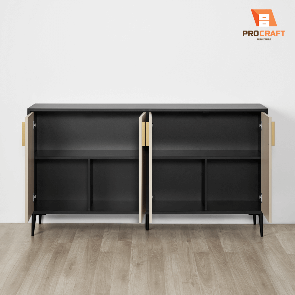 ตู้เก็บของ PROCRAFT รุ่น MONOLIT โมเดล C11 ขนาด 160*40*85 CM สีเบจและดำ