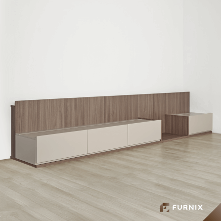 ตู้วางทีวี FURNIX รุ่น VELOCE ขนาด 300*52*60 CM สีเบจและไม้เข้ม_1