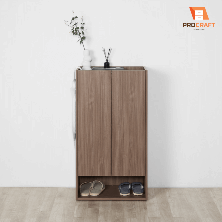 ตู้รองเท้า PROCRAFT รุ่น TOKI โมเดล C20 ขนาด 60*35*110 CM สีไม้เข้ม_1