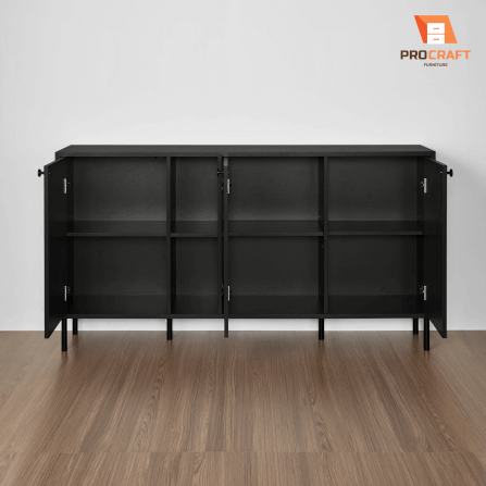 ตู้เก็บของ PROCRAFT รุ่น KAIN โมเดล C10 ขนาด 160*40*85 CM สีดำและลายหินดำ_2