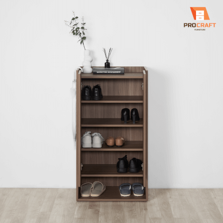 ตู้รองเท้า PROCRAFT รุ่น TOKI โมเดล C20 ขนาด 60*35*110 CM สีไม้เข้ม_2