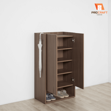 ตู้รองเท้า PROCRAFT รุ่น TOKI โมเดล C20 ขนาด 60*35*110 CM สีไม้เข้ม_4