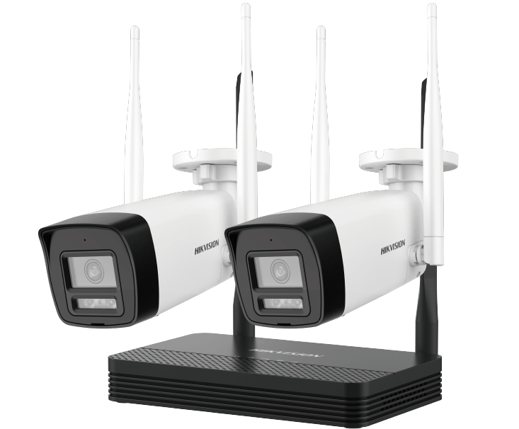 ชุดกล้องวงจรปิด HIKVISION ระบบ WI-FI รุ่น NKS424W0Hกล้องทรงกระบอก 2 ตัว ความละเอียด 4MP