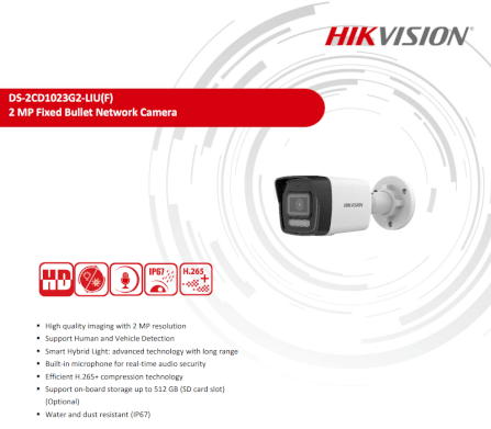 กล้องวงจรปิดระบบ IP HIKVISION รุ่น DS-2CD1023G2-LIU(2.8MM) | ทรงกระบอก ความละเอียด 2MP พร้อมฟังก์ชัน SMART HYBRID LIGHT_2