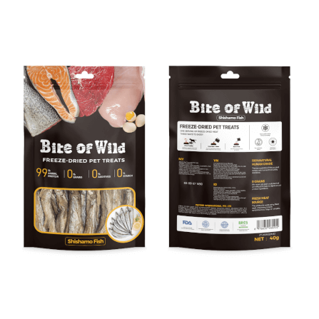 ขนมฟรีซดราย BITE OF WILD รสปลาชิชาโมะ (ปลาไข่) ขนาด 40 กรัม_1