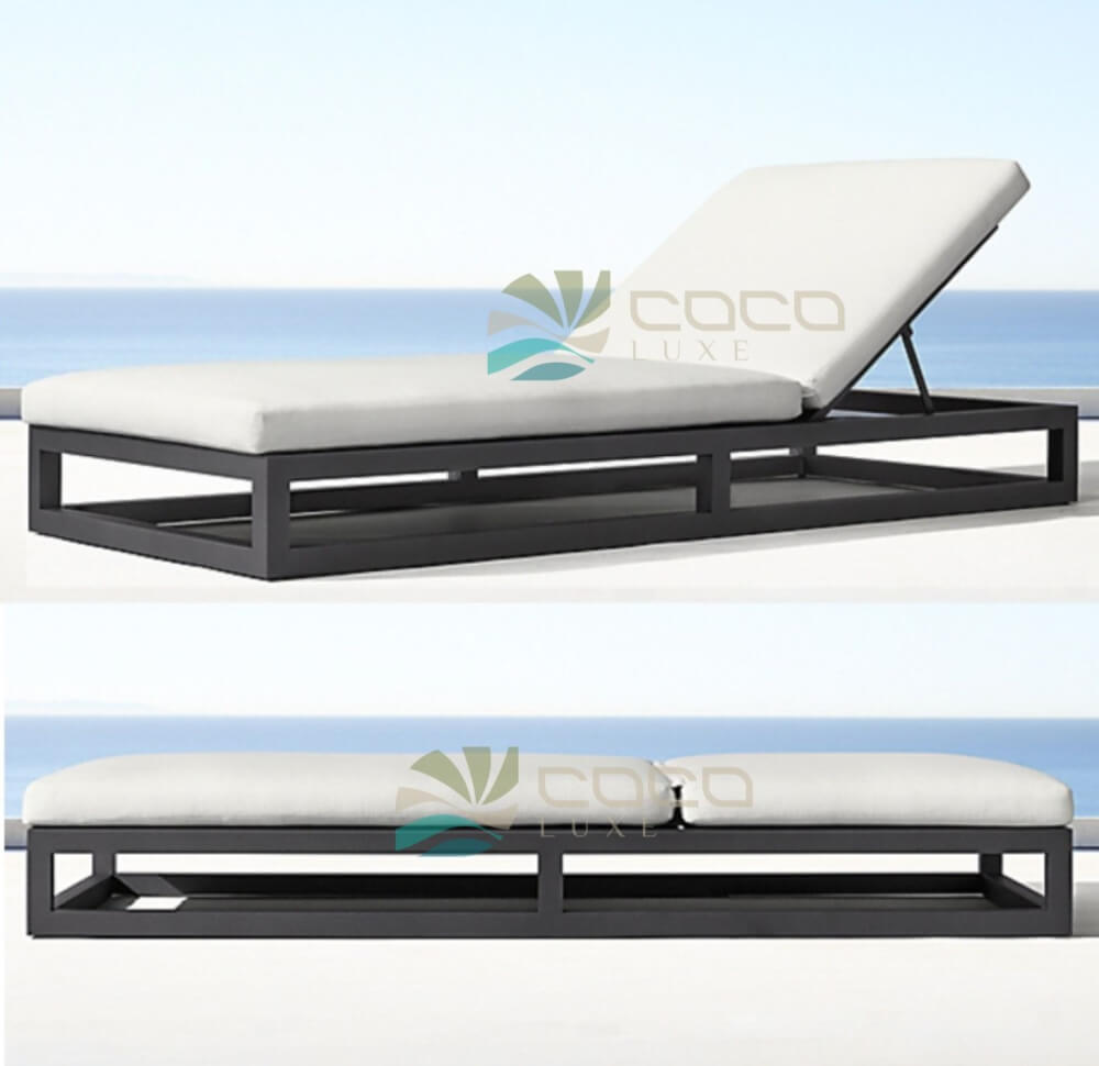 เตียงริมสระเบาะผ้า  COCOLUXE AQUA HEAVEN BLACK