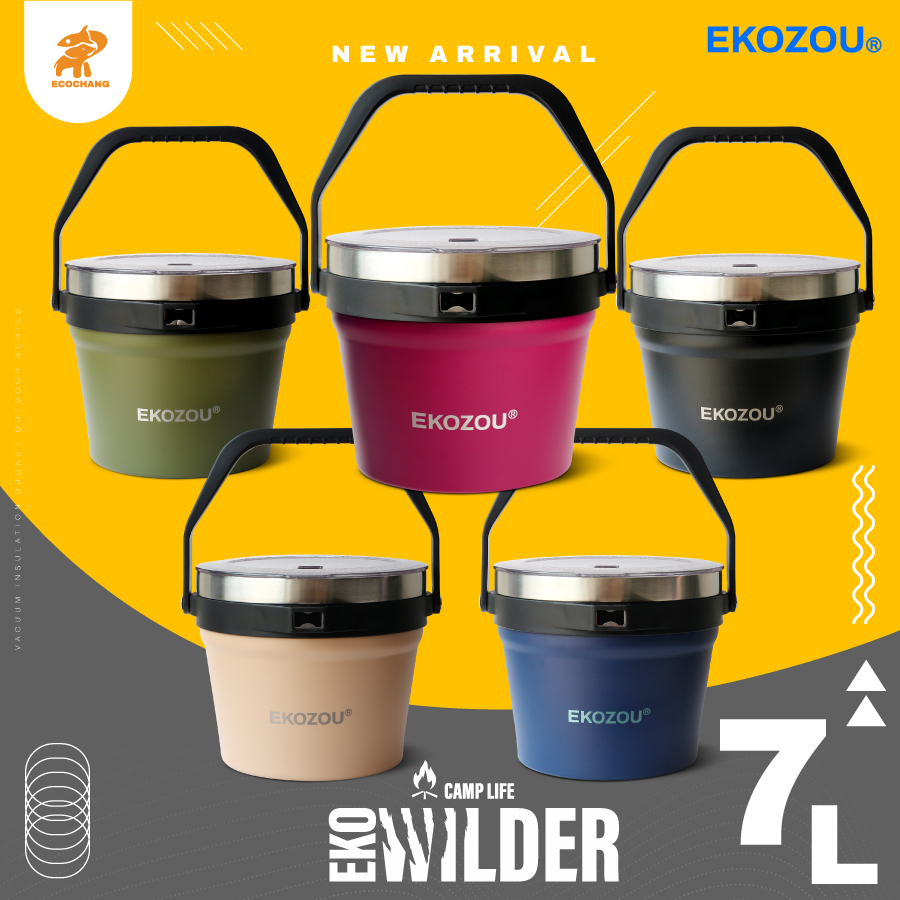 ถังน้ำแข็งเก็บความเย็น EKOZOU รุ่น EKO WILDER ขนาด 7 ลิตร (ARMY GREEN)_2