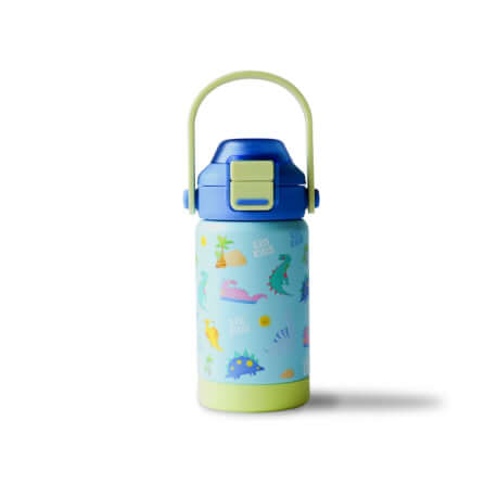 ขวดน้ำเก็บความเย็น เคลือบเซรามิก EKOKIDS ขนาด 360 มล (SKY BLUE-DINOSAUR)_0