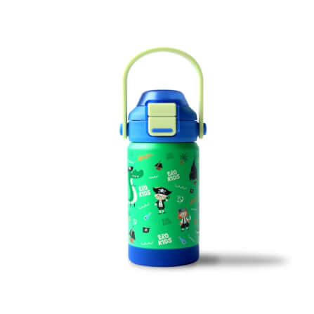 ขวดน้ำเก็บความเย็น เคลือบเซรามิก EKOKIDS ขนาด 360 มล (GREEN CROCODILES)_0