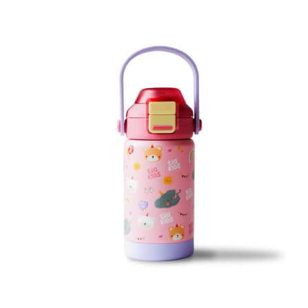 ขวดน้ำเก็บความเย็น เคลือบเซรามิก EKOKIDS ขนาด 360 มล (ANIMAL PINK)_0