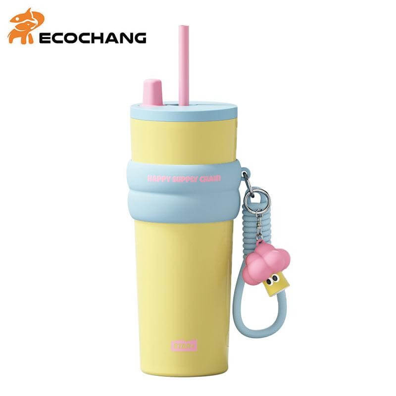 แก้วเก็บความเย็น STAR+  รุ่น เคลือบเซรามิก ขนาด 710 มล. (Yellow Blue)_1