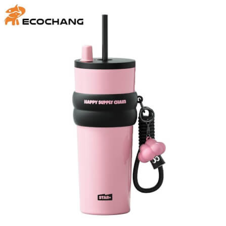 แก้วเก็บความเย็น STAR+  รุ่น เคลือบเซรามิก ขนาด 710 มล. (PINK BLACK_1