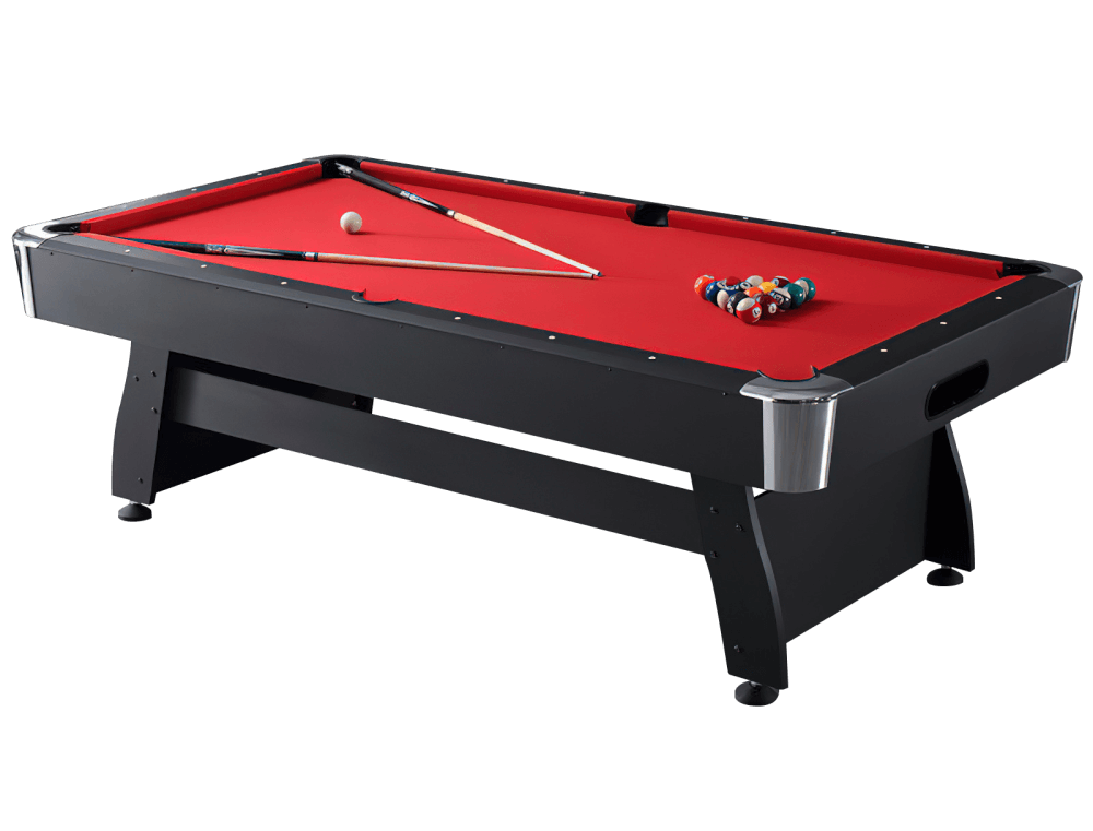 โต๊ะพูล POOL BILLIARD V.1 อุปกรณ์พร้อมเล่น ขนาด 7ฟุต โต๊ะสีดำสักหลากสีแดง_0