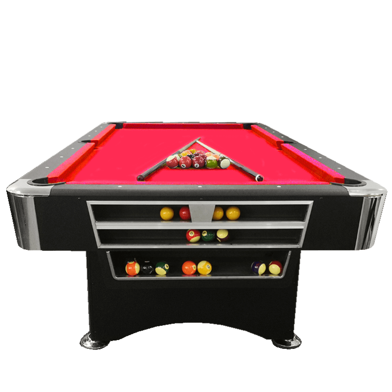 โต๊ะพูล POOL BILLIARD TABLE รุ่น V.2 ขนาด 8 ฟุต สักหลากแดง_1