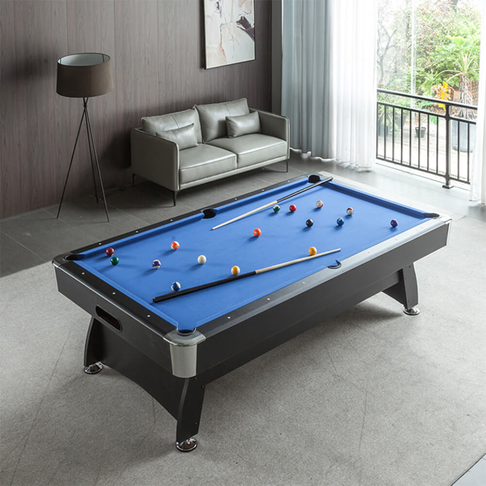 โต๊ะพูล POOL BILLIARD TABLE V.1 อุปกรณ์พร้อมเล่น ขนาด 7ฟุต โต๊ะสีดำสักหลากสีน้ำเงิน_2