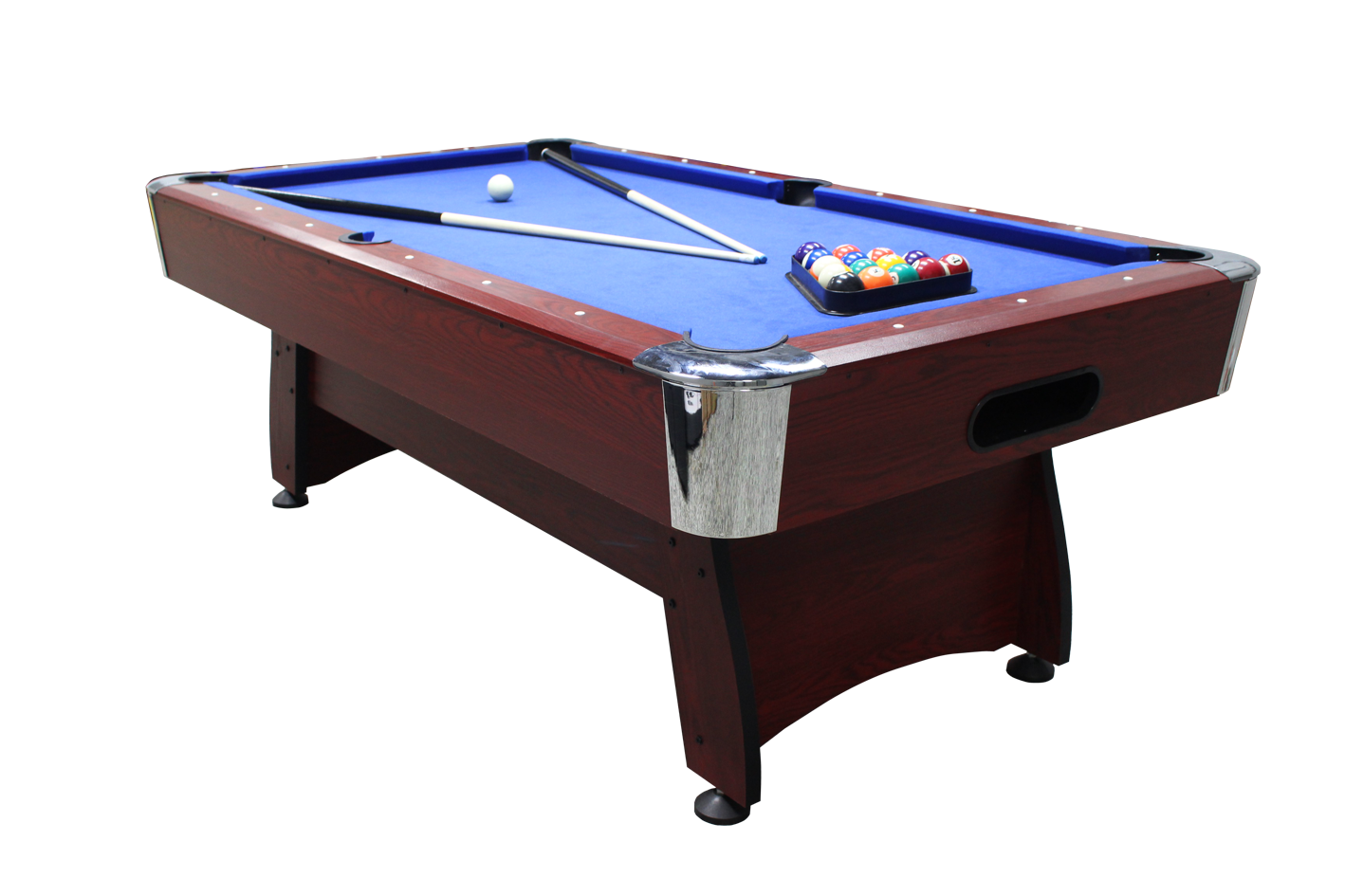 โต๊ะพูล POOL BILLIARD V.1 อุปกรณ์พร้อมเล่น ขนาด 7ฟุต โต๊ะสีดำสักหลากสีน้ำเงิน_3