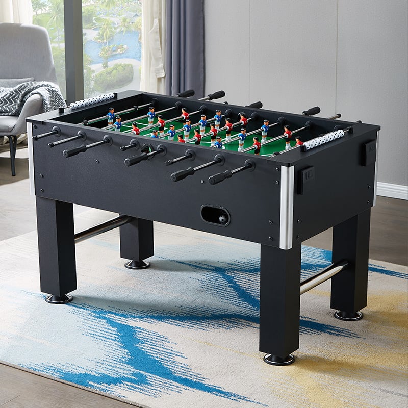 โต๊ะโกล์ โต๊ะฟุตบอลมือหมุน POOL BILLIARD รุ่น V.1 สีดำล้วน_5