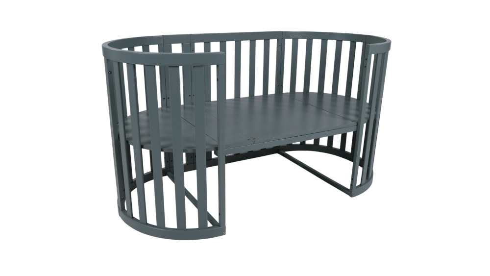 เตียงเด็ก MOMCO SOVA WOODEN COT พร้อมมุ้ง ปรับขนาดได้ 6 รูปแบบ สีเขียว