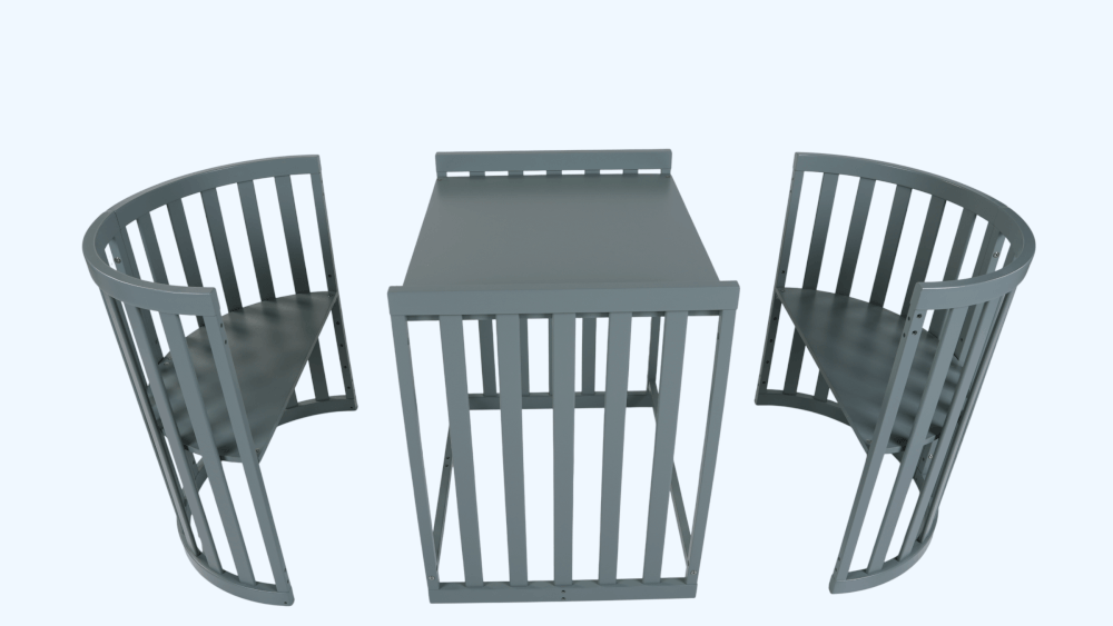 เตียงเด็ก MOMCO SOVA WOODEN COT พร้อมมุ้ง ปรับขนาดได้ 6 รูปแบบ สีเขียว
