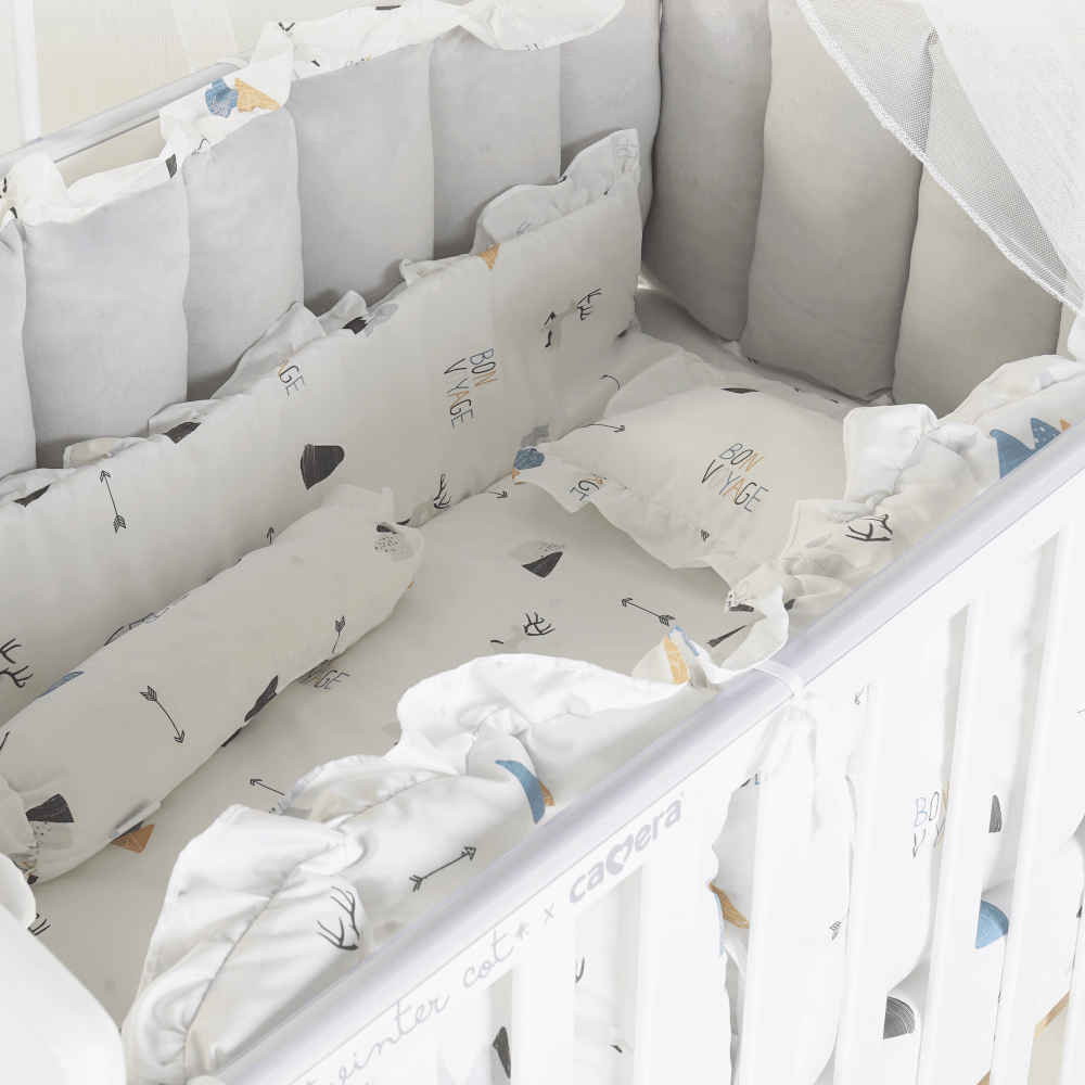 เตียงนอนเด็กไม้สนนิวซีแลนด์ CAMERA รุ่น WINTER COT สีขาว ปรับระดับได้