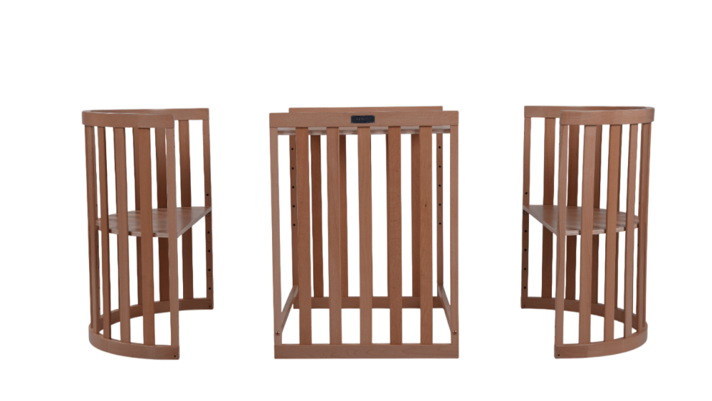 เตียงเด็ก MOMCO SOVA WOODEN COT พร้อมมุ้ง ปรับขนาดได้ 6 รูปแบบ สีไม้ธรรมชาติ