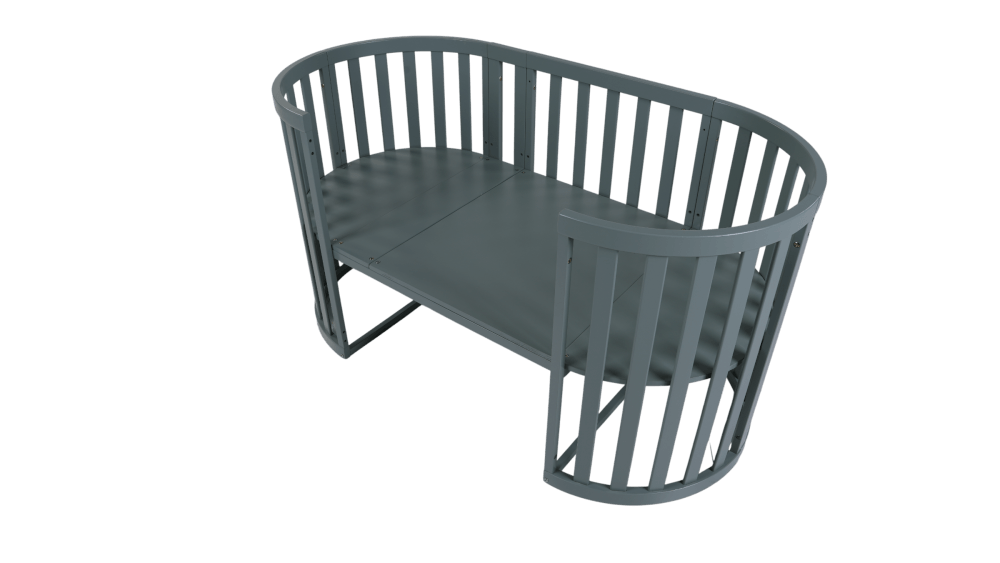เตียงเด็ก MOMCO SOVA WOODEN COT พร้อมมุ้ง ปรับขนาดได้ 6 รูปแบบ สีเขียว