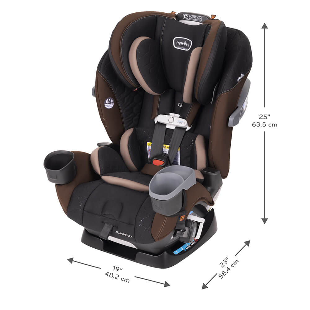 คาร์ซีท ALL-4-ONE EVENFLO สำหรับแรกเกิด-12ปี พร้อมระบบ SENSOR SAFE คอยเตือนเมื่ออยู่ห่างเด็ก สีน้ำตาล