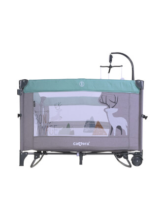 เปลเพนสำหรับเด็ก CAMERA รุ่น NEXTPEN2 เปิดข้างชิดเตียงคุณแม่ได้ สีฟ้า-เทา_2