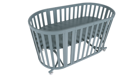 เตียงเด็ก MOMCO SOVA WOODEN COT พร้อมมุ้ง ปรับขนาดได้ 6 รูปแบบ สีเขียว_2