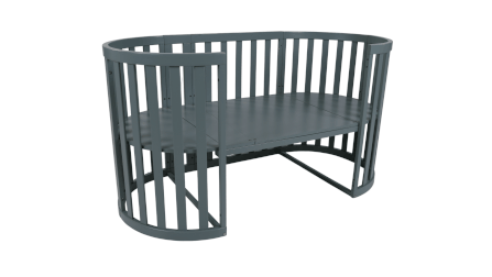เตียงเด็ก MOMCO SOVA WOODEN COT พร้อมมุ้ง ปรับขนาดได้ 6 รูปแบบ สีเขียว_3