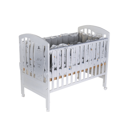 เตียงนอนเด็กไม้สนนิวซีแลนด์ CAMERA รุ่น WINTER COT สีขาว ปรับระดับได้_4