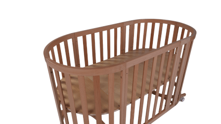 เตียงเด็ก MOMCO SOVA WOODEN COT พร้อมมุ้ง ปรับขนาดได้ 6 รูปแบบ สีไม้ธรรมชาติ_4