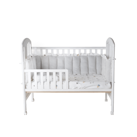 เตียงนอนเด็กไม้สนนิวซีแลนด์ CAMERA รุ่น WINTER COT สีขาว ปรับระดับได้_6