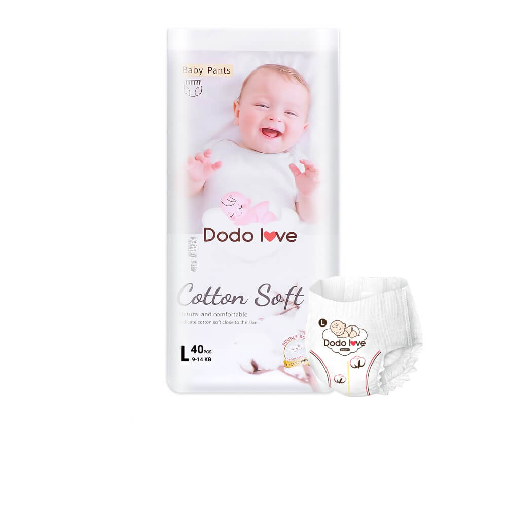 ผ้าอ้อมสำเร็จรูป DODOLOVE ดับเบิ้ลซอฟต์ ออร์แกนิก ท็อปชีท ขนาด L/40 ชิ้น