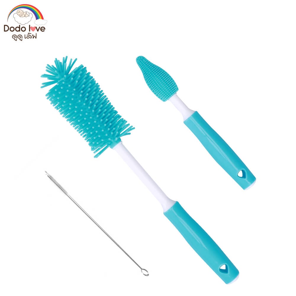 ชุดแปรงล้างขวดนมซิลิโคน DODO LOVE สีฟ้า