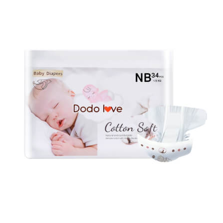 ผ้าอ้อมสำเร็จรูป DODOLOVE ดับเบิ้ลซอฟต์ ออร์แกนิก ท็อปชีท ขนาด NB/34 ชิ้น_0