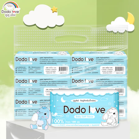 กระดาษทิชชู่ DODOLOVE BABY COTTON SOFT TISSUE แพ็ค 6 ห่อ_2