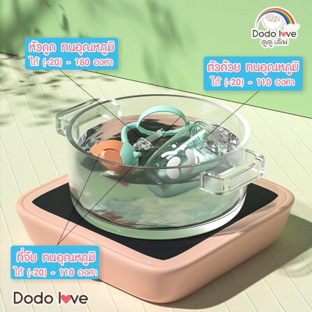 แก้วน้ำซิลิโคนมีหูจับ DODOLOVE พร้อมหลอดดูด สีฟ้า_4