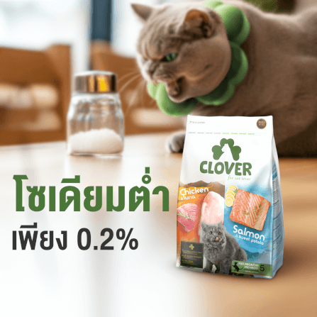 อาหารแมว CLOVER สูตร MIX BY YOU รสไก่กับทูน่า และแซลมอน เกรด HOLISTIC GRAIN-FREE โซเดียมต่ำ (400 G)_7
