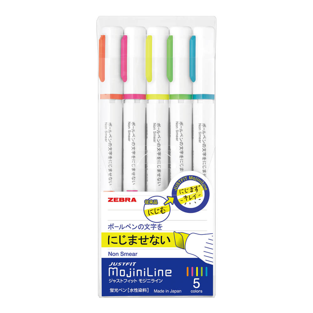 ปากกาไฮไลท์ ZEBRA MOJINILINE แพ็ค 5 ด้าม