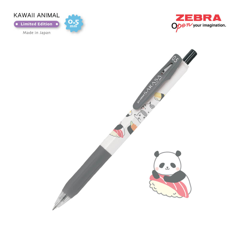 ปากกาเจล ZEBRA  SARASA CLIP 0.5 KAWAII ANIMAL  แพ็ค 5 ด้าม