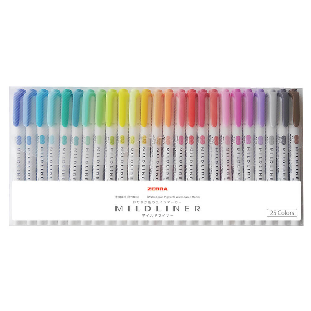ปากกาไฮไลท์ ZEBRA MILDLINER 25 สี