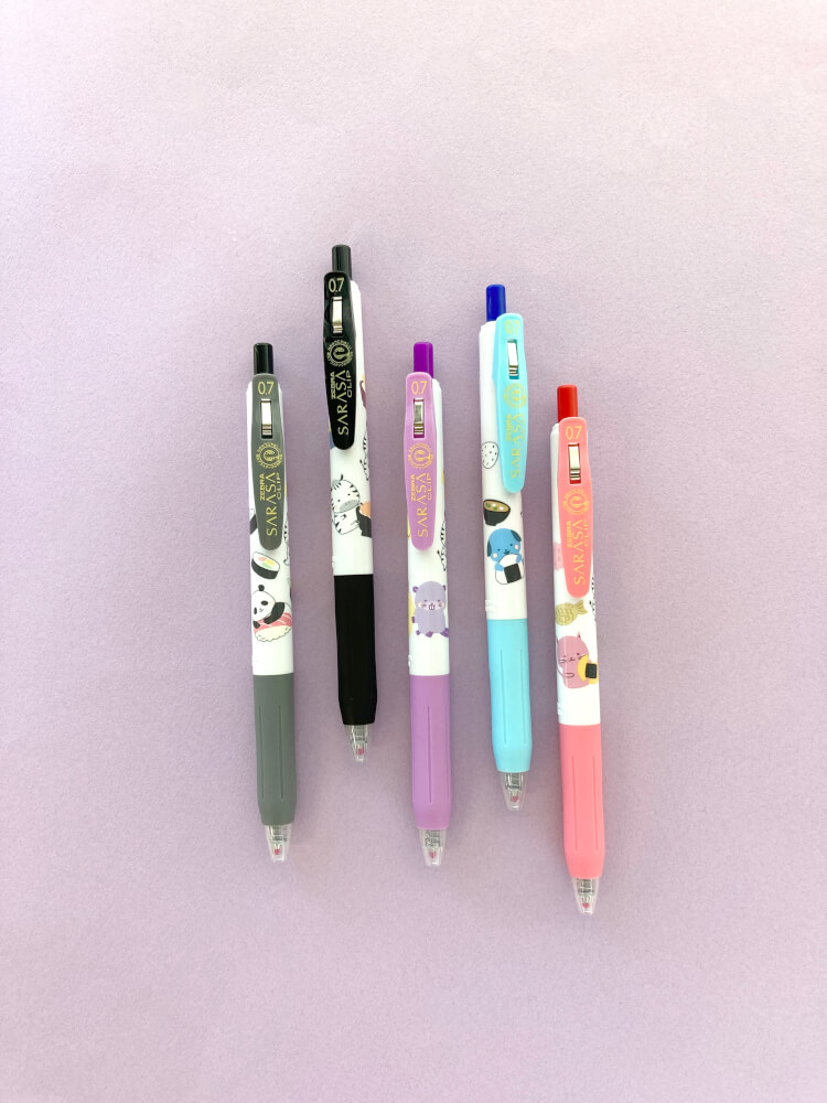 ปากกาเจล ZEBRA  SARASA CLIP 0.5 KAWAII ANIMAL  แพ็ค 5 ด้าม