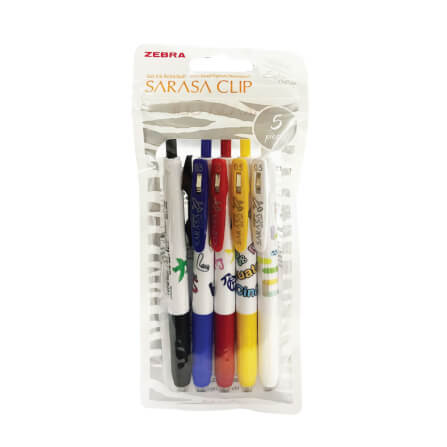 ปากกาเจล ZEBRA  SARASA CLIP 0.5 HIRAGANA แพ็ค 5 ด้าม_0