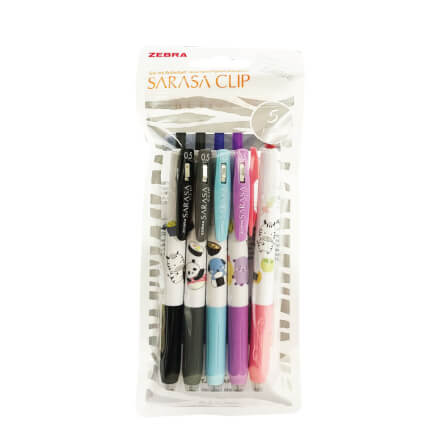 ปากกาเจล ZEBRA  SARASA CLIP 0.5 KAWAII ANIMAL  แพ็ค 5 ด้าม_0